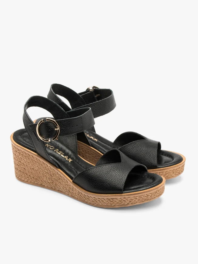 Schwarze Plateausandalen