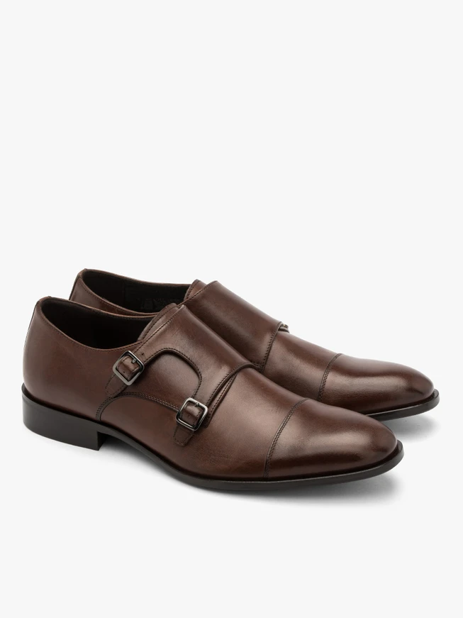 Brown men’s shoe with monk strap