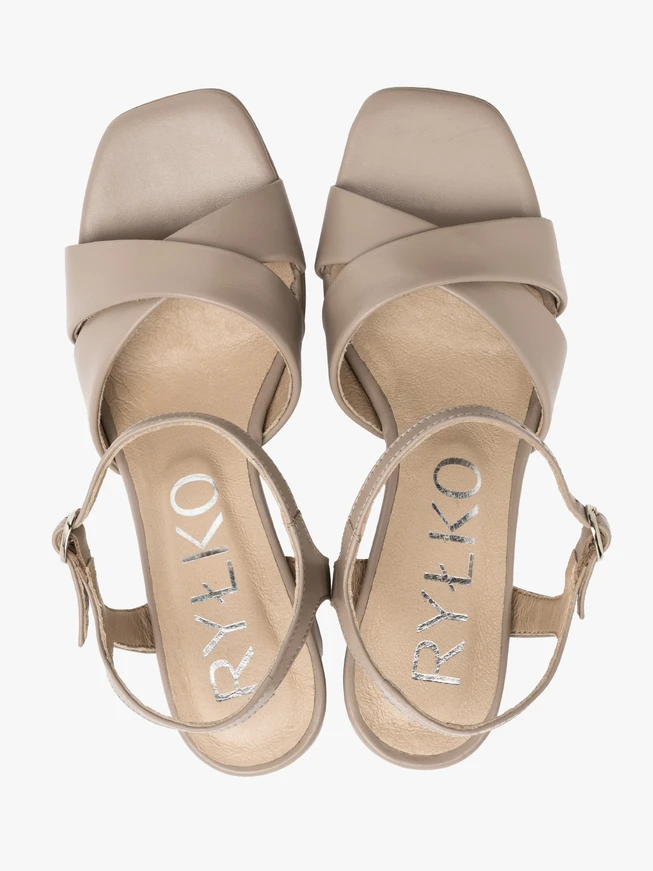 Beige heeled sandals