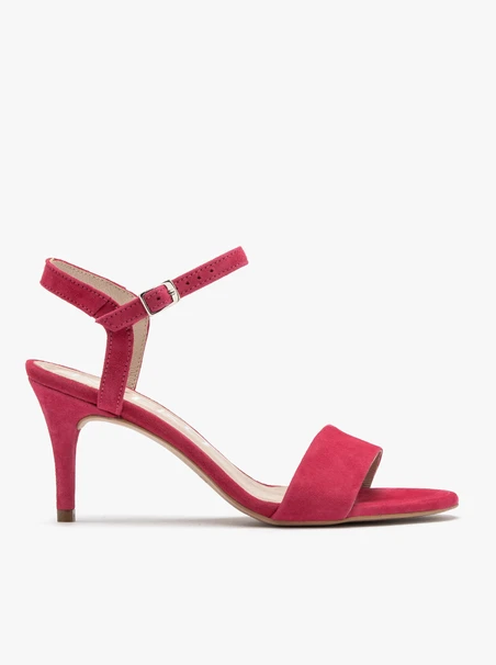 Fuchsiafarbene Stiletto-Sandalen