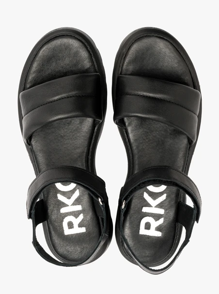 Schwarze Sandalen mit Klettverschluss