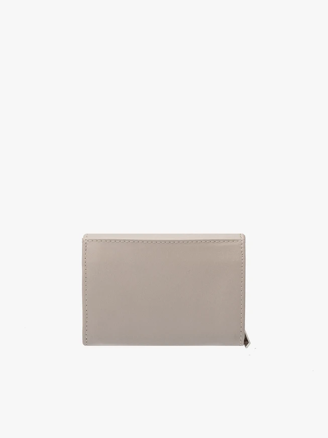 Beige women’s wallet with silver details