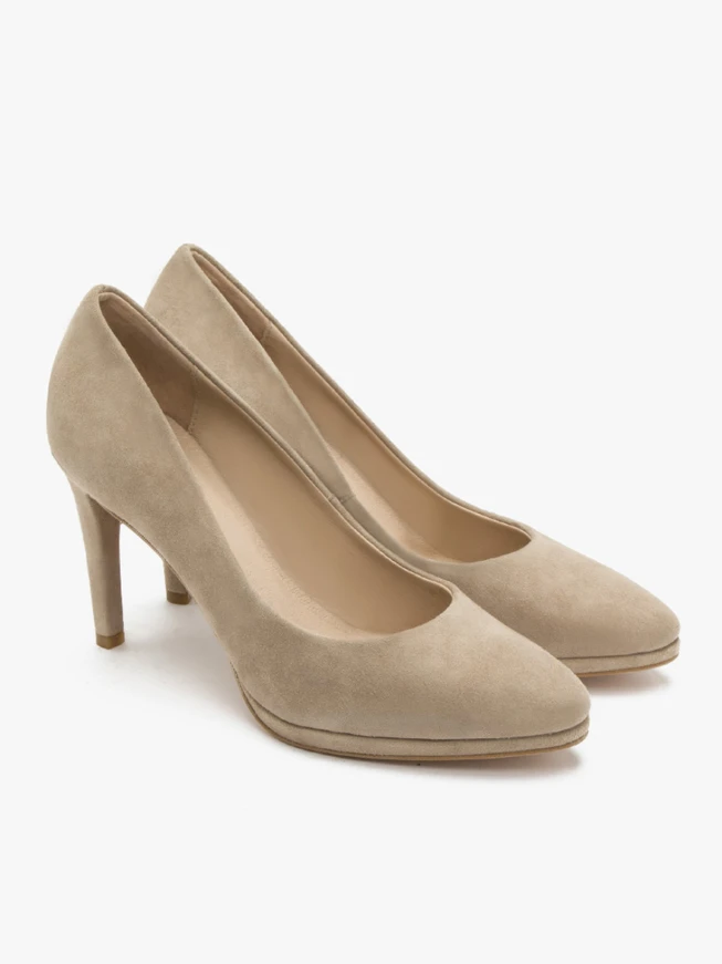 Beigefarbene Stiletto-Pumps