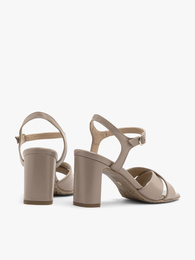Beige heeled sandals