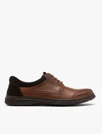 Dunkelbraune Herrenhalbschuhe mit dekorativer Perforation