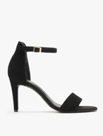 Schwarze Stiletto-Sandalen aus Velours