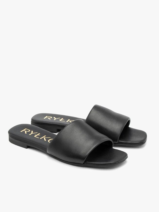 Schwarze Damen-Flip-Flops mit flacher Sohle