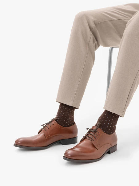 Brown men’s socks with dots