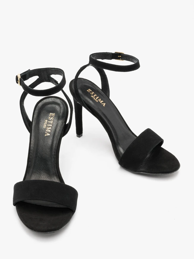 Schwarze hohe Stiletto-Sandalen