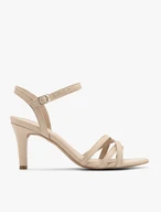 Beigefarbene Stiletto-Sandalen
