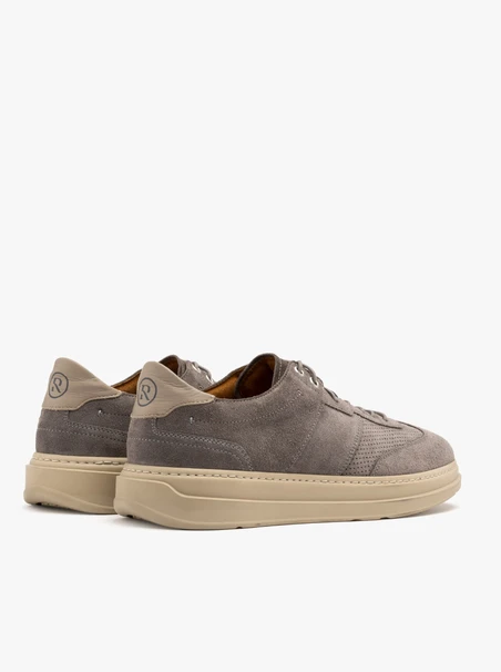 Graue Herren-Sporthalbschuhe mit cremefarbener Sohle