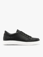 Schwarze sportliche Herrenhalbschuhe mit dekorativer Perforation