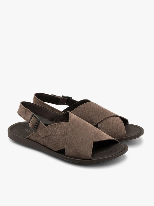 Graubraune Sandalen mit Schnallenverschluss