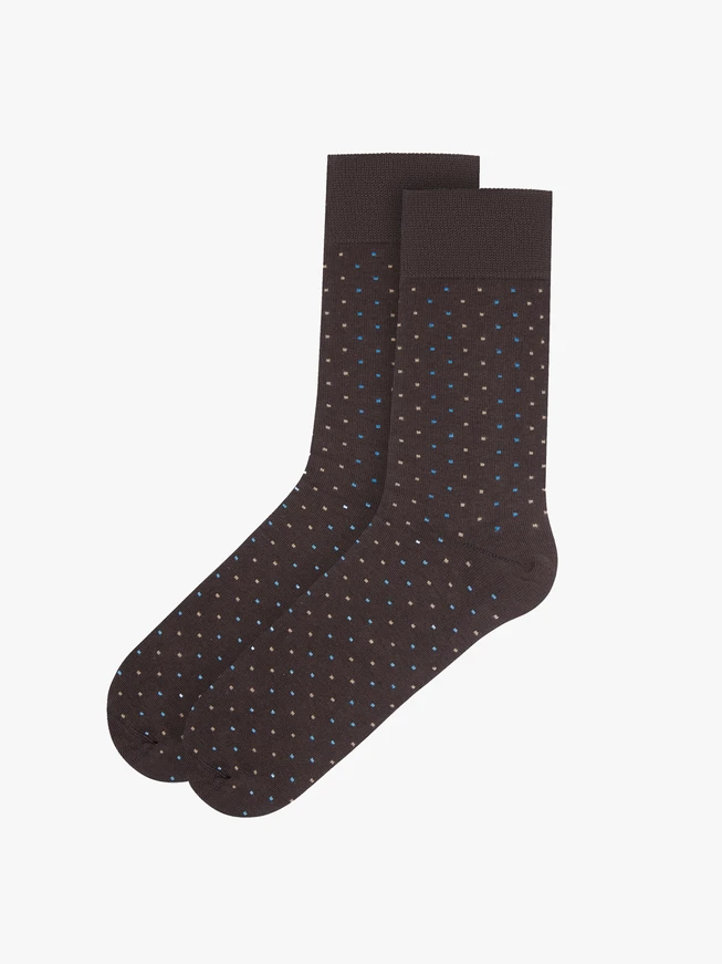 Brown men’s socks with dots