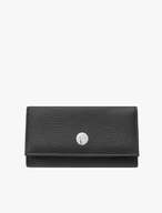 Schwarzes Portemonnaie für Frauen mit silbernen Details
