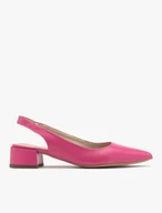 Fuchsiafarbene Pumps mit offenem Slingback-Absatz