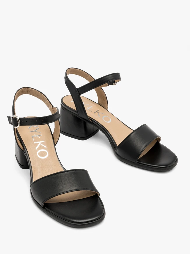 Black low-heel sandals