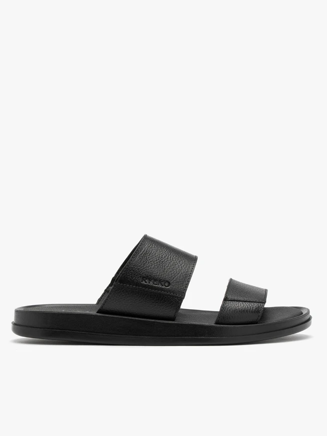 Schwarze Herren-Flip-Flops mit geprägtem Logo