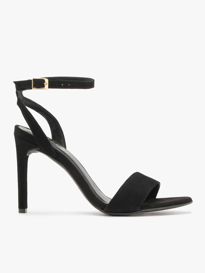 Schwarze hohe Stiletto-Sandalen