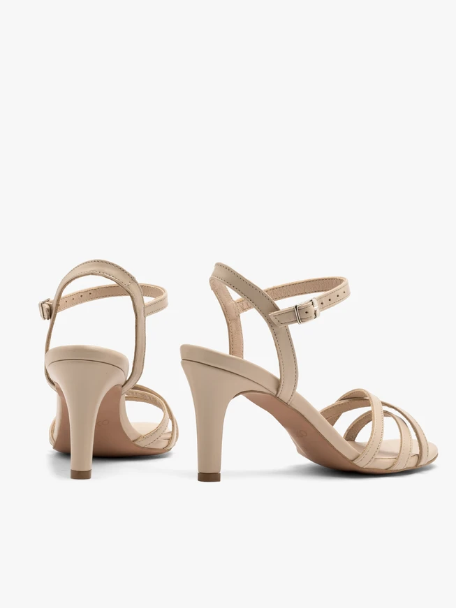 Beige stiletto sandals