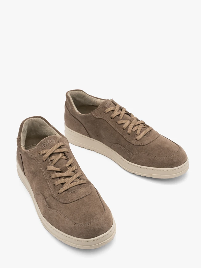 Graue und beige Herrenhalbschuhe