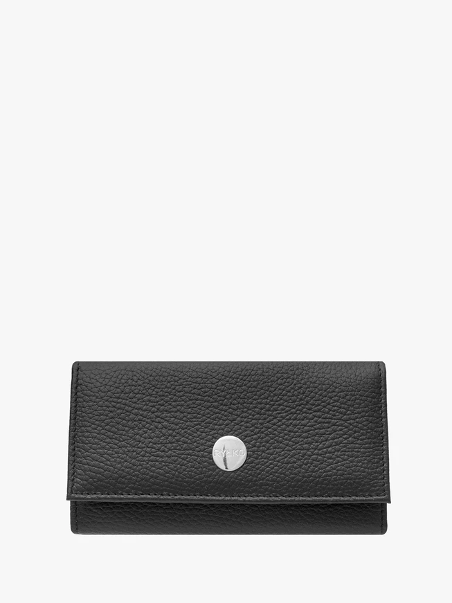 Schwarzes Portemonnaie für Frauen mit silbernen Details