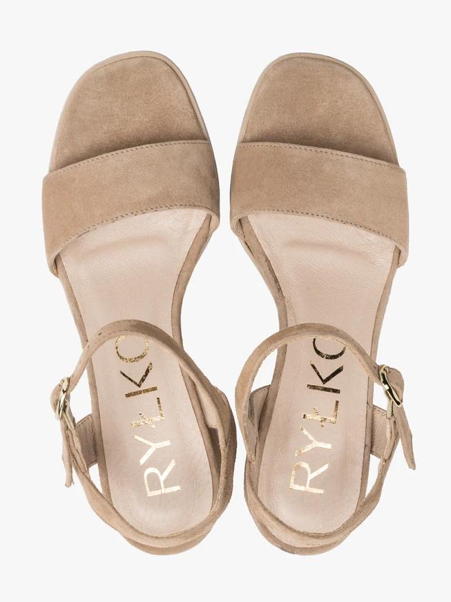 Beige low-heel sandals