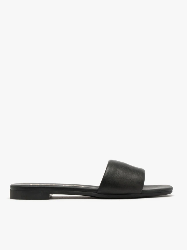 Schwarze Damen-Flip-Flops mit flacher Sohle