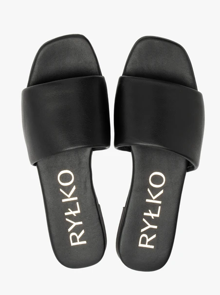 Schwarze Damen-Flip-Flops mit flacher Sohle