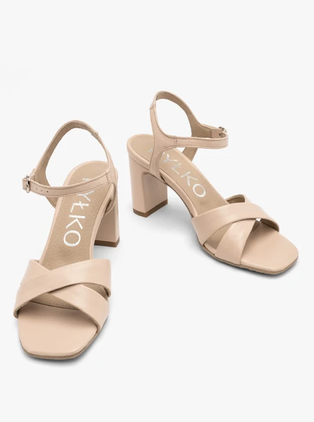 Light beige heeled sandals