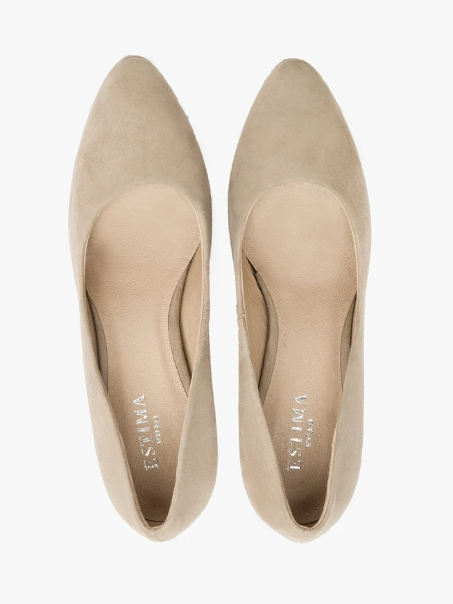 Beigefarbene Stiletto-Pumps