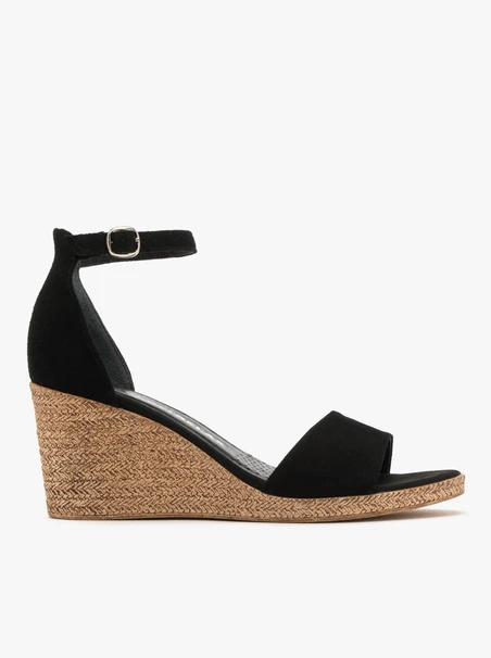 Schwarze Plateausandalen
