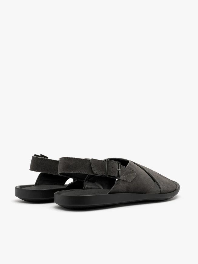 Graue Sandalen mit Schnallenverschluss