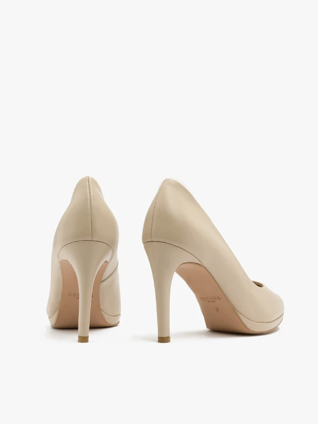 Beigefarbene Stiletto-Pumps