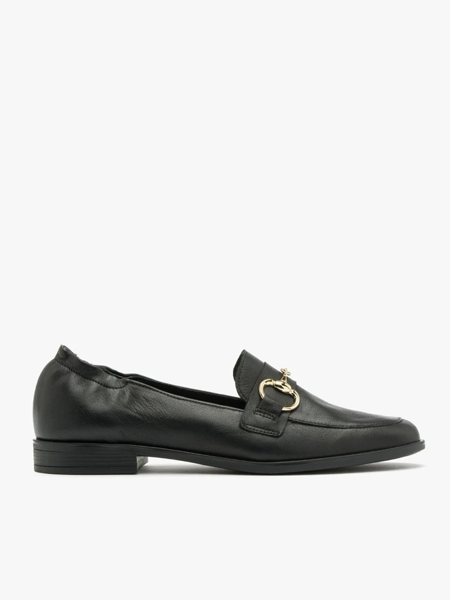 Black loafers with gold ornament (duplicate)