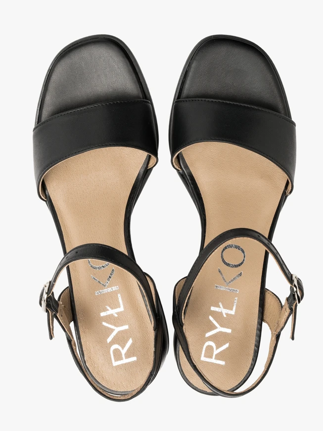 Black low-heel sandals