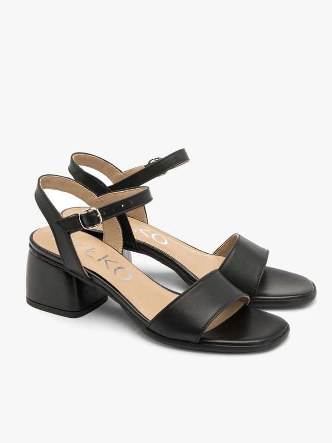 Black low-heel sandals