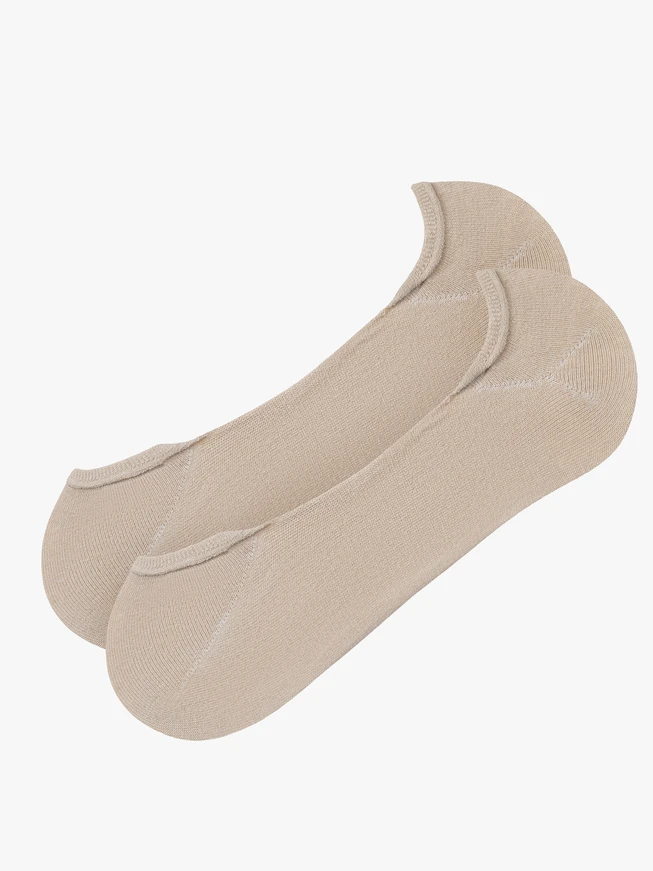 Beige women’s cotton ankle socks