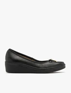 Schwarze Pumps mit dekorativer Schleife am Schaft