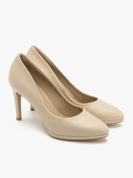 Beige stiletto pumps
