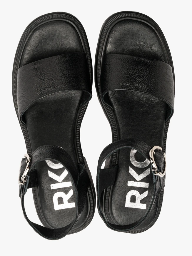 Schwarze Sandalen mit Traktorsohle