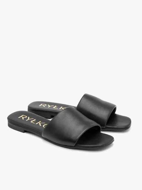 Schwarze Damen-Flip-Flops mit flacher Sohle