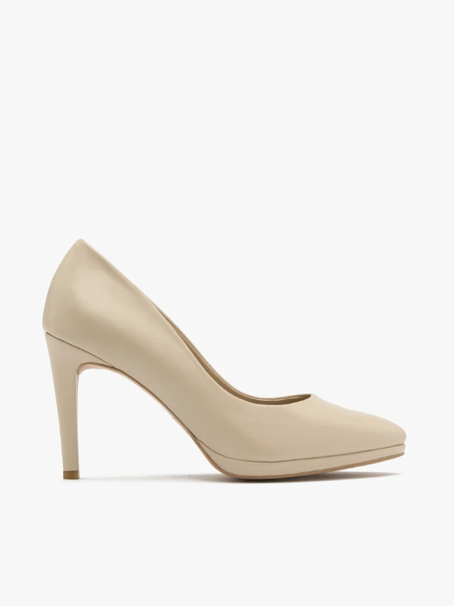 Beigefarbene Stiletto-Pumps