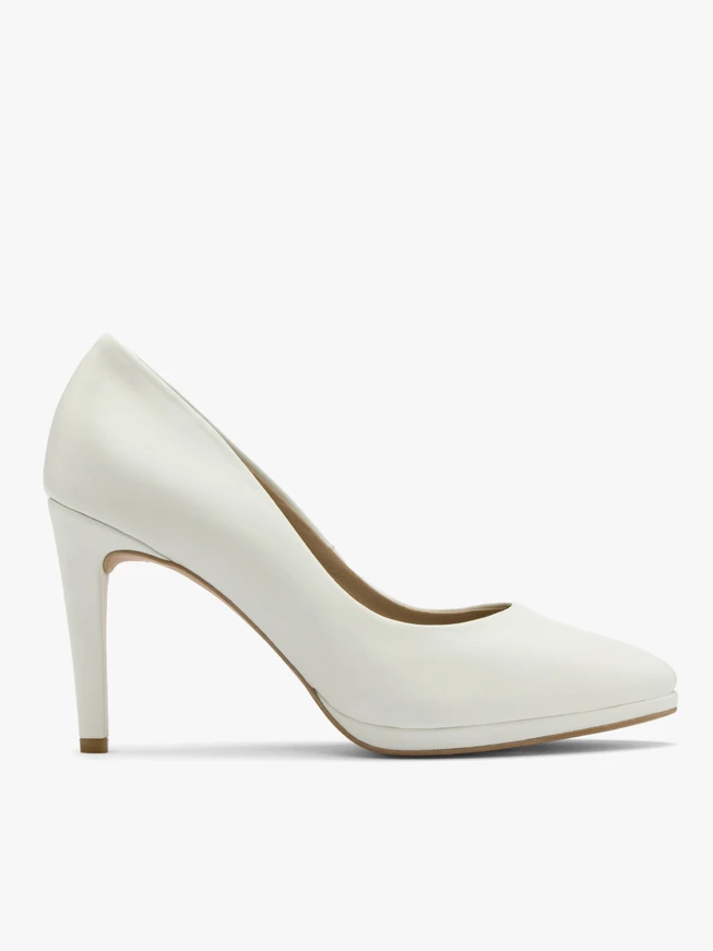 Cremefarbene Stiletto-Pumps