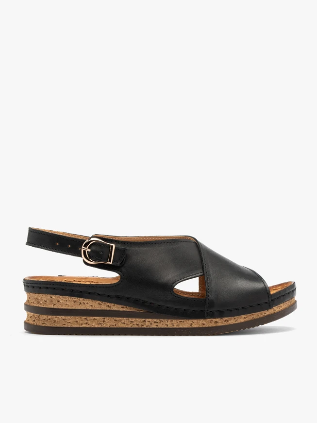 Schwarze Plateausandalen