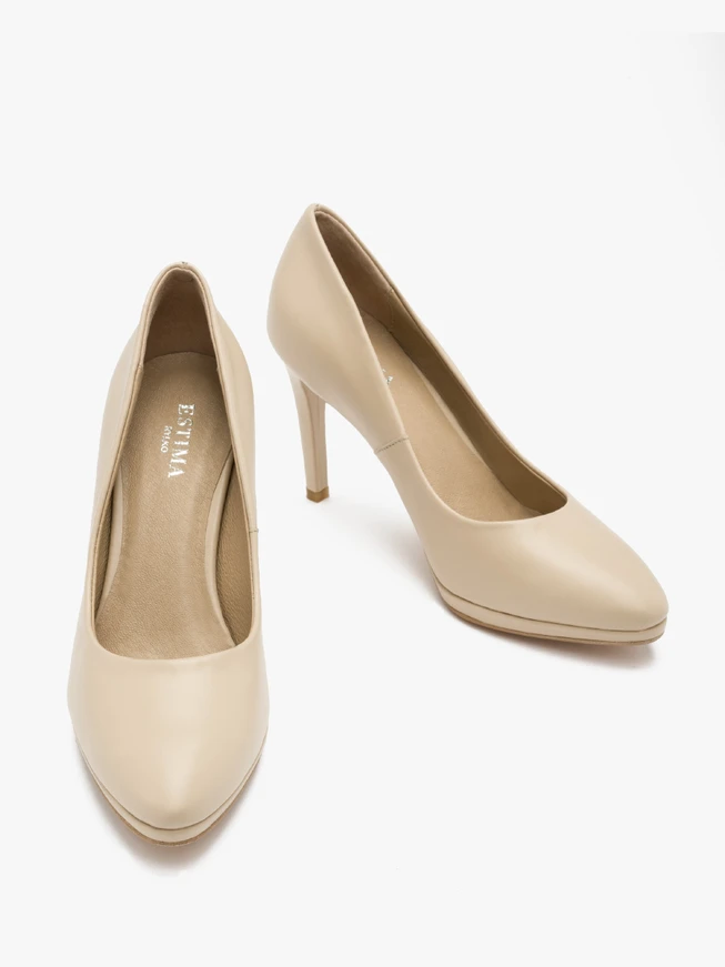 Beigefarbene Stiletto-Pumps