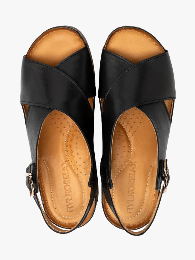 Schwarze Plateausandalen