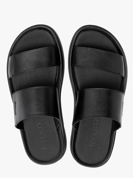 Schwarze Herren-Flip-Flops mit geprägtem Logo