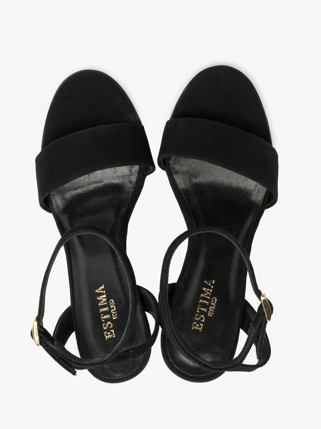 Schwarze hohe Stiletto-Sandalen
