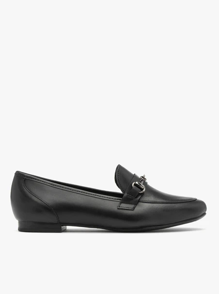 SCHWARZE MOKASSINS MIT VERZIERUNGEN AUF DEM SCHAFT